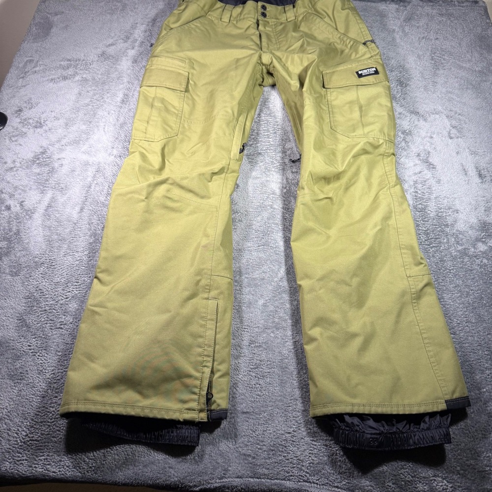 Burton Living Lining Cargo Snowboard Pants Mens Large Olive Green RN87380